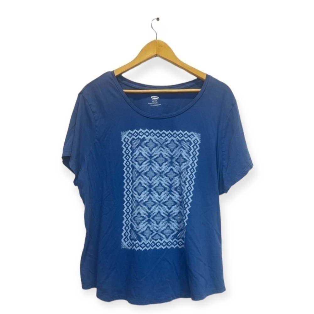 Old Navy 100% Cotton Blue short sleeve Top Shirt Size XXL